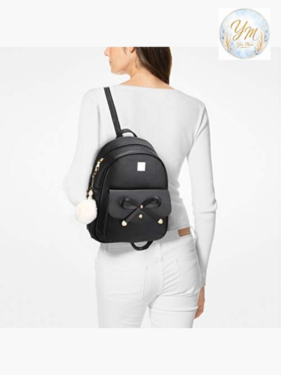 Bowknot 3-Piece Leather Mini Backpack Set Rucksack main image 2